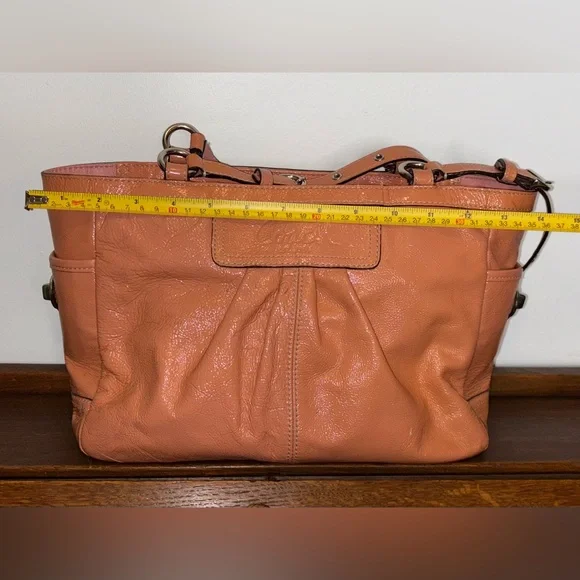 Coach 2011 Peach Patent Leather East-West Tote - Picture 15 of 16